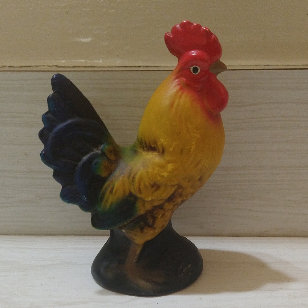 Vintage Chalkware Rooster Figurine